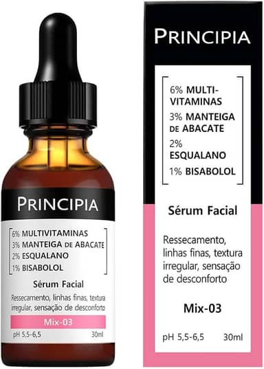 PRINCIPIA, Sérum 6% Multivitaminas + 3% Manteiga de Abacate + 2% Esqualano + 1% Bisabolol Mix-03 - Multirreparador com 30ml