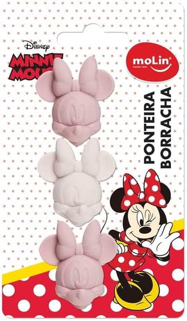 Molin Borracha Ponteira Minnie - Blister com 3 Unidades