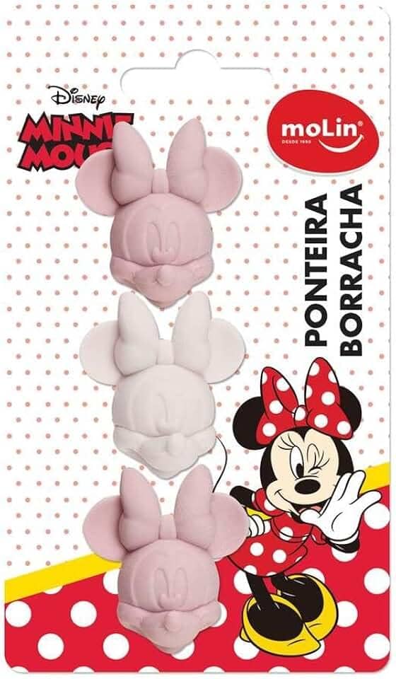 Molin Borracha Ponteira Minnie - Blister com 3 Unidades