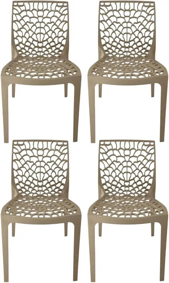 Kit com 4 cadeira Gruvyer Nude, Sala de Jantar, Cozinha, Bares e Restaurante