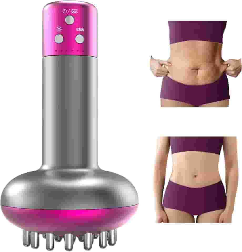 Yincook Massageador de drenagem linfática e ferramenta de massagem anticelulite, ajuda a reduzir estrias e celulite, para pernas, braços e barriga, corpo, com microcorrente, calor leve e vibração