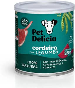 Pet Delícia Cordeiro com Legumes 320g, Alimentação Natural Super Premium para Cães Sensíveis, Peles Sensíveis