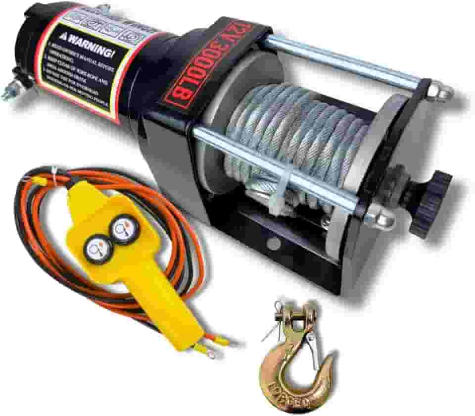 Guincho Elétrico 12v 3000lbs 1360kg Com Controle Cabo De aço - 8X TECH