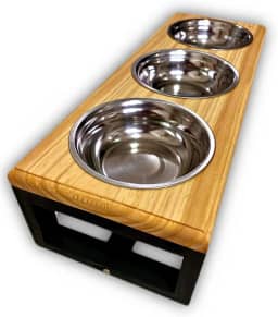 Comedouro Elevado Triplo Para Cães e Gatos - Tamanho P