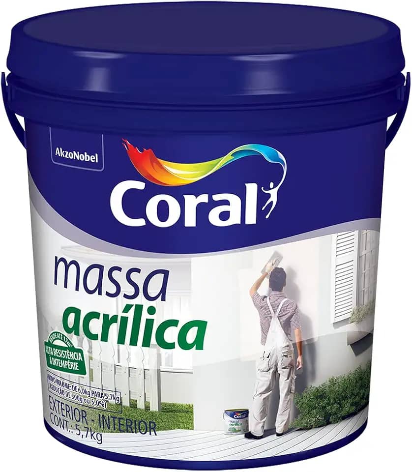 MASSA ACRÍLICA BRANCO 5,7KG - CORAL