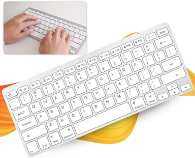 Teclado Bluetooth ABNT2 Ultra Fino Sem Fio – Com Tecla Ç e Command, Compatível com Notebook, Tablet, PC e Celular