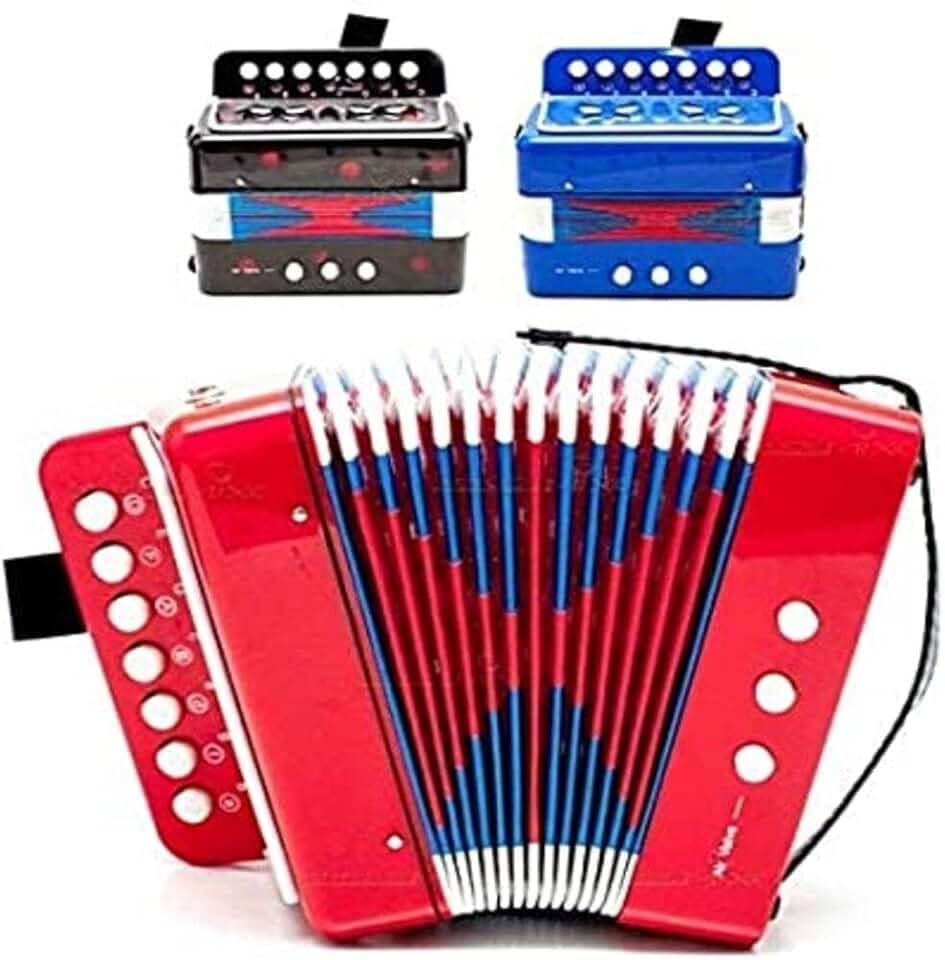 Sanfona Infantil 3 Baixos Acordeon Mini Gaita Profissional (Vermelho)