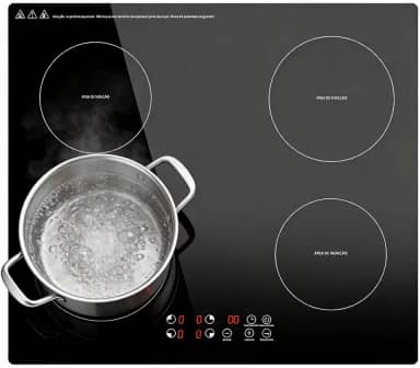 Cooktop de Indução 4 bocas controle independente 7000 W, 9 níveis de potência, trava para crianças, Controle de toque, cozinha moderna e elegante, 220V