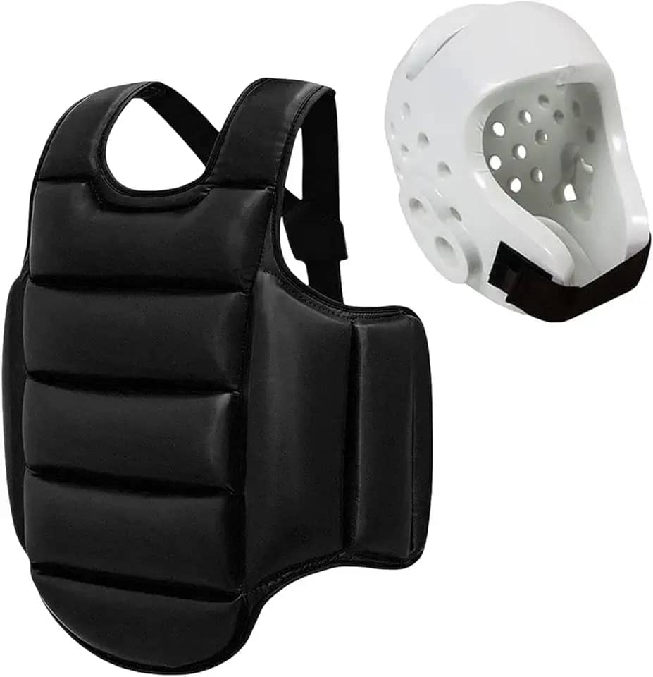 YIJU Protetor de tórax Protetor de taekwondo com capacete de boxe Equipamento de proteção Proteção corporal respirável para sparring
