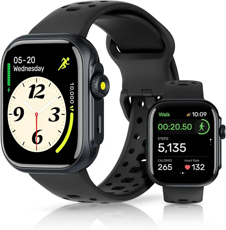Relogio Smartwatch Feminino com GPS, Alexa Built-in, à prova d'água 3ATM natação, Relogio Masculino, Monitoramento Relógio Esportivo, Chamadas Bluetooth, Notificações, Smartwatch(preto)