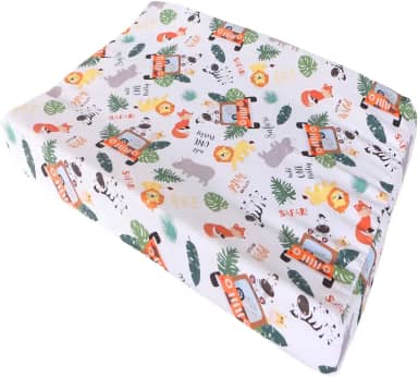 Trocador Anatômico Impermeável Troca Fralda Bebê Menino Menina para Cômoda e Berço (Safari)