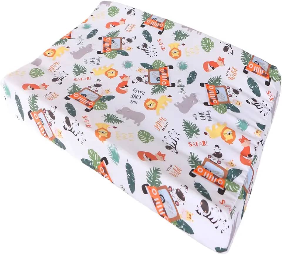 Trocador Anatômico Impermeável Troca Fralda Bebê Menino Menina para Cômoda e Berço (Safari)