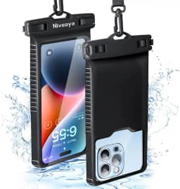 Niveaya Bolsa de telefone à prova d'água, capa de telefone à prova d'água compatível com iPhone 15 14 13 12 Pro Max até 7 polegadas, acessórios de caiaque para celular IPX8, itens essenciais de viagem