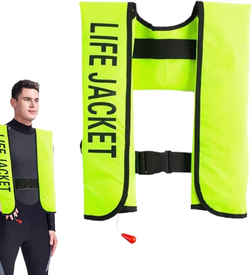 Bohany Colete De Natação Adulto Para Prática De Caiaque - Colete Inflável Automático De Segurança Para Natação,Colete de Flutuação Portátil para Kayak Pesca Stand Up Paddle Praia e Navegação