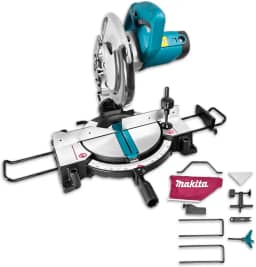 Serra de Esquadria Makita MLS100 1500W Disco 255mm Corte Preciso para Madeira Carpintaria Marcenaria Profissional - 110v