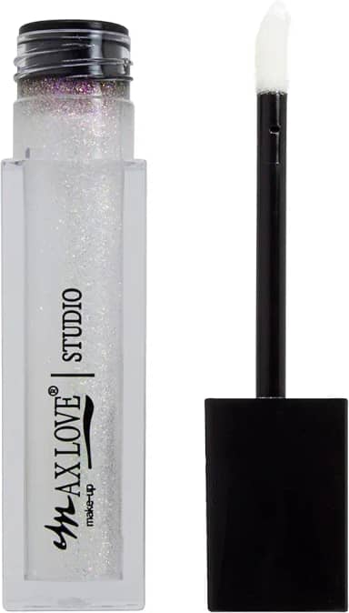 Gloss Labial Lip Volumoso Max Love Cor 15 - Incolor com Glitter - Aumento dos Lábios…