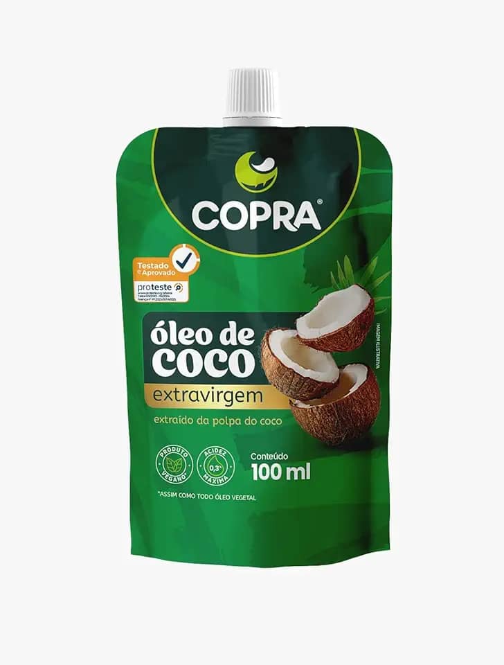 Óleo de coco extra virgem stand pouch 100ml, Copra