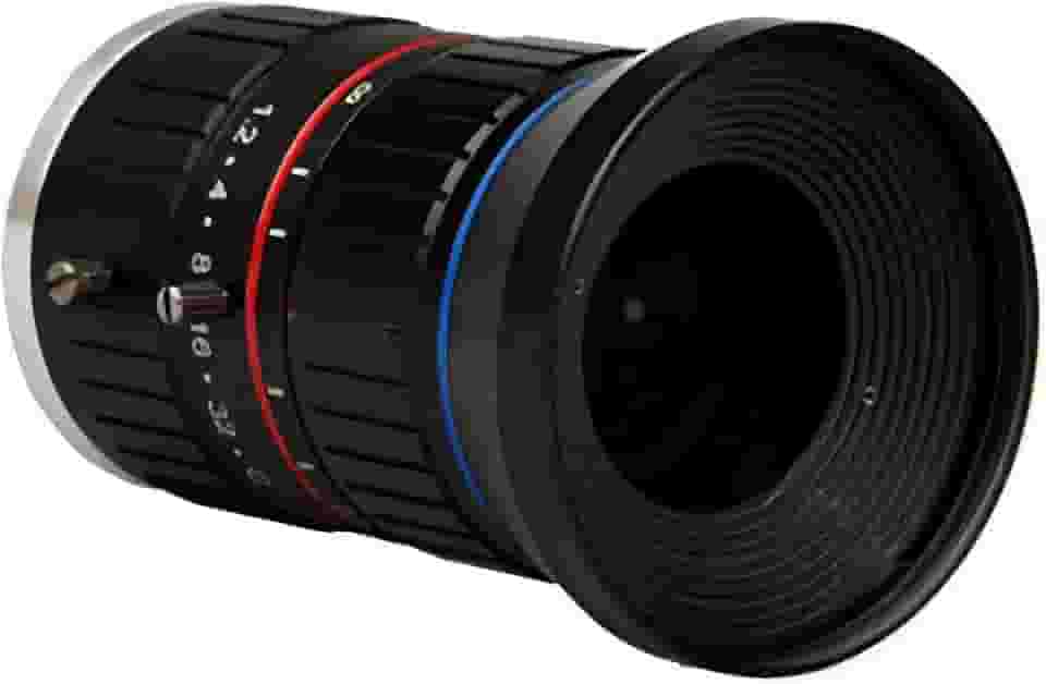 Lente CCTV F1.2 de 25 mm - Sensor Starlight de 2.5 cm de 8 MP com suporte C/CS | Lente de vigilância de pouca luz de abertura manual para câmeras ITS e de trânsito (preto)