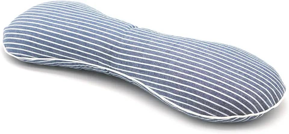 EDMILE Travesseiro de trigo sarraceno, travesseiro de pescoço cervical, enchimento de cascas de trigo sarraceno, travesseiro de suporte lombar refrescante, firmeza ajustável, design ergonômico com