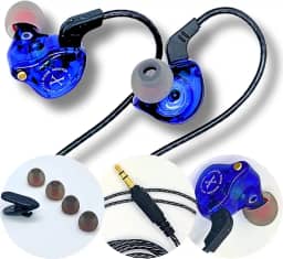 Fone In Ear Monitor de Áudio Retorno de Palco com Isolamento Acústico Alta Definição - GFTech (Azul)