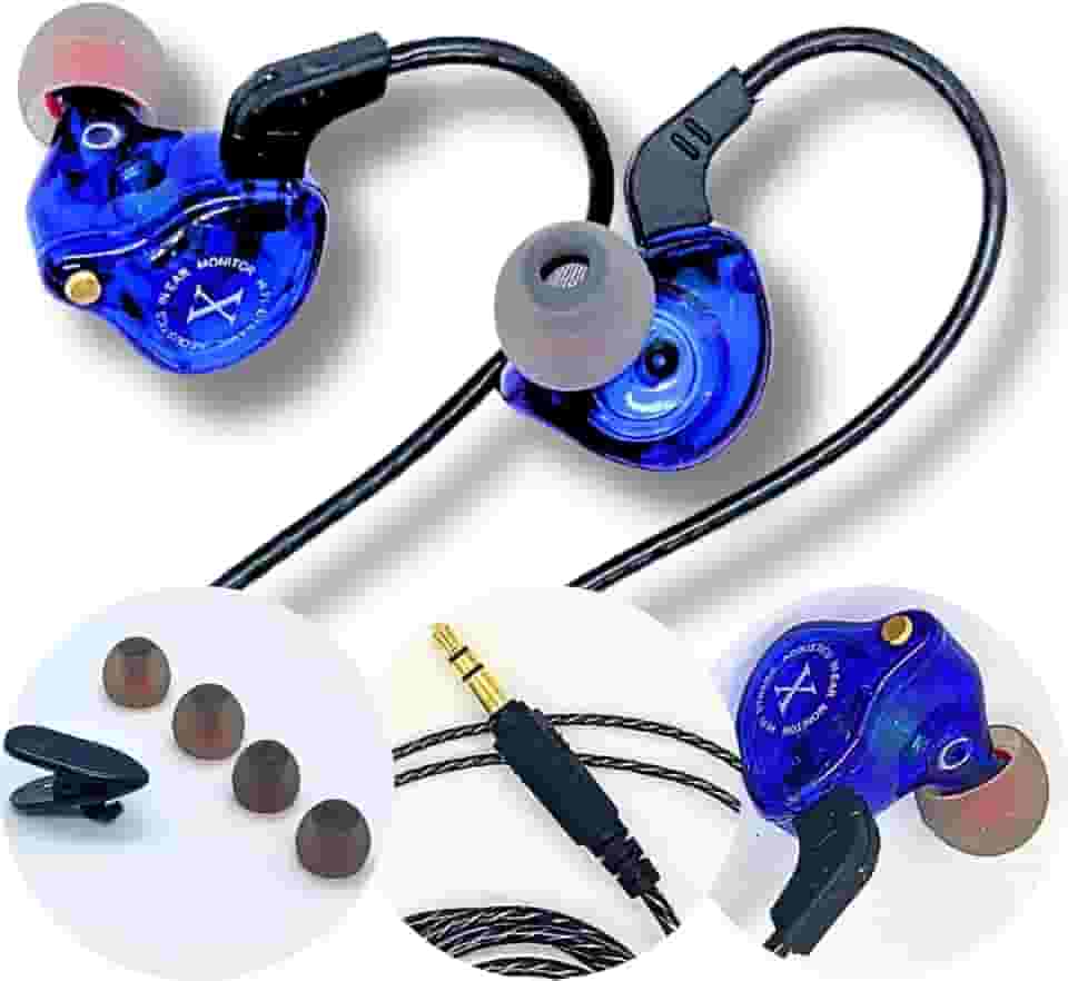 Fone In Ear Monitor de Áudio Retorno de Palco com Isolamento Acústico Alta Definição - GFTech (Azul)