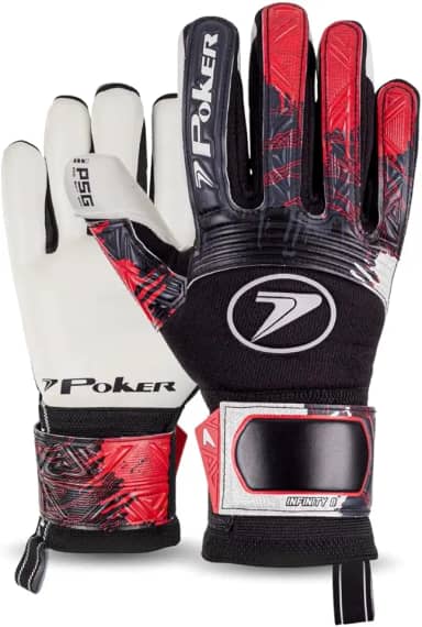 Luva De Goleiro Profissional Poker Infinity 2 Látex Alemão Grip Gel Gramado Sintético Natural Grama Society Campo Profissional Futebol Oficial