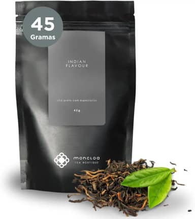 Chá Preto Com Especiarias Blend Indian Flavour Moncloa 45g Aroma Amadeirado Indiano Antioxidante Relaxamento e Foco