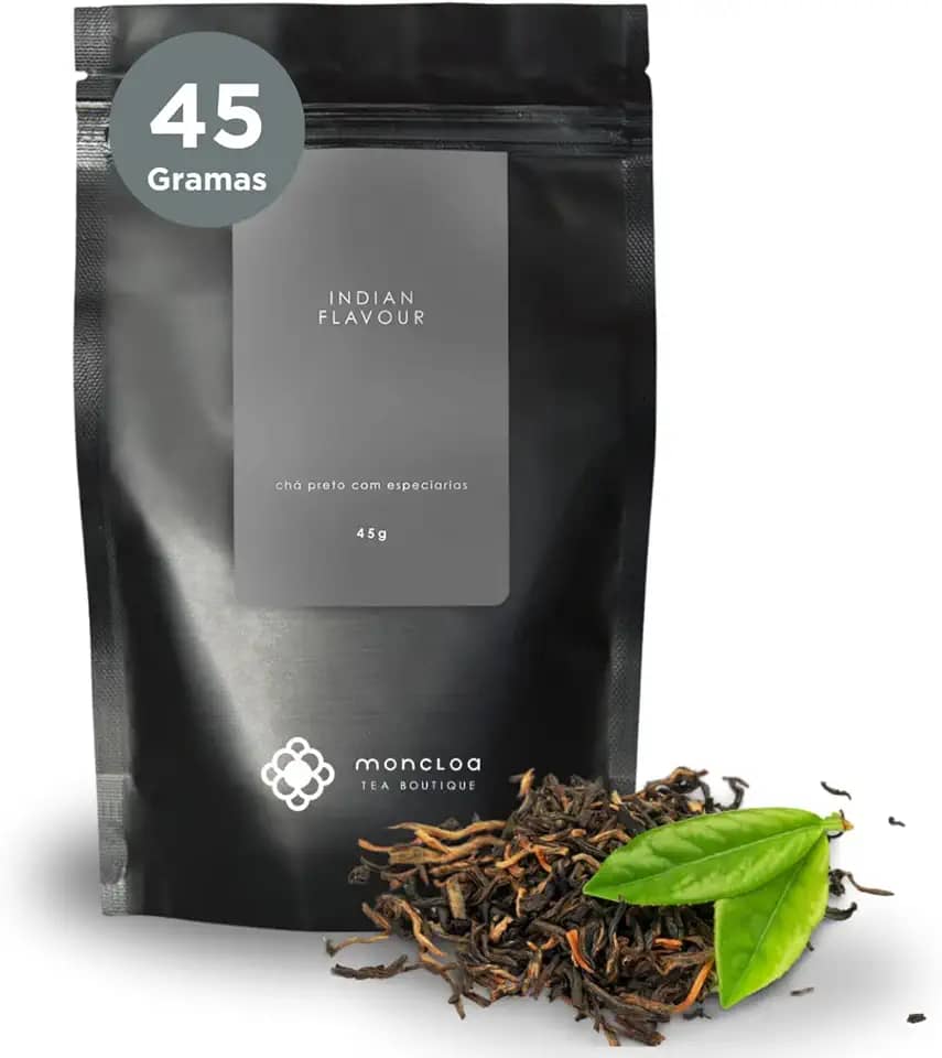 Chá Preto Com Especiarias Blend Indian Flavour Moncloa 45g Aroma Amadeirado Indiano Antioxidante Relaxamento e Foco