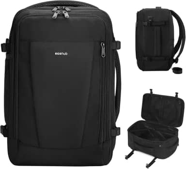 ECOHUB Mochila de viagem para itens pessoais, mochila com 13 bolsos, bolsas de mão para aviões
