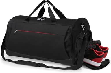 Bolsa de Academia 45L Resistente à Água com Compartimento para Sapatos e Bolso Seco/Molhado, Bolsa Esportiva tipo Duffle para Viagem, Natação e Fim de Semana, Unissex, Bagagem de Bordo