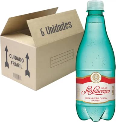 Água Mineral C/ Gás Pet SÃO LOURENÇO 510ml (6 unidades)