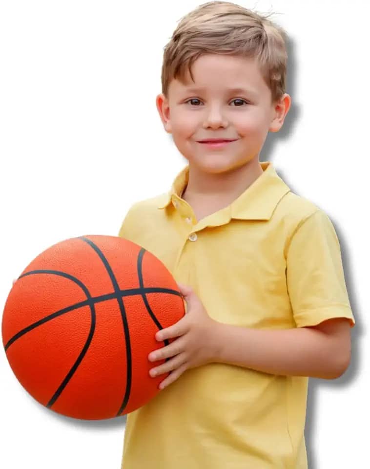 Bola de Basquete Profissional, Borracha Reforçada, Tamanho 7 Oficial, Laranja, para Quadras Internas e Externas Presente