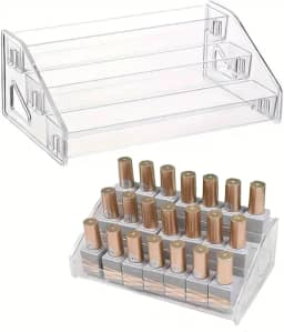 Organizador De Cosméticos Porta Maquiagem Batom com 3 Prateleiras em Acrílico
