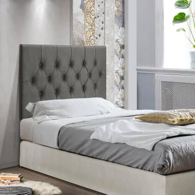 Cabeceira Capitonê Solteiro Suspensa Suede Cama Box Quarto Painel Para Parede (Cinza)