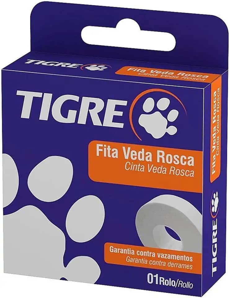 Fita Veda Rosca 18mm x 50 Metro - 54501951 - TIGRE - Fita Veda Rosca 18mm x 50m - 54.50.195.1 - TIGRE