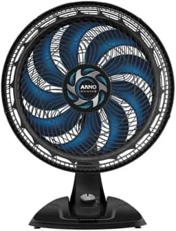 Ventilador de Mesa Arno X-TREME 9 40cm VE90, 160W, 9 Pás, 3 Velocidades, Oscilação 80º, Power Zone, Modo Sono Tranquilo, 220V