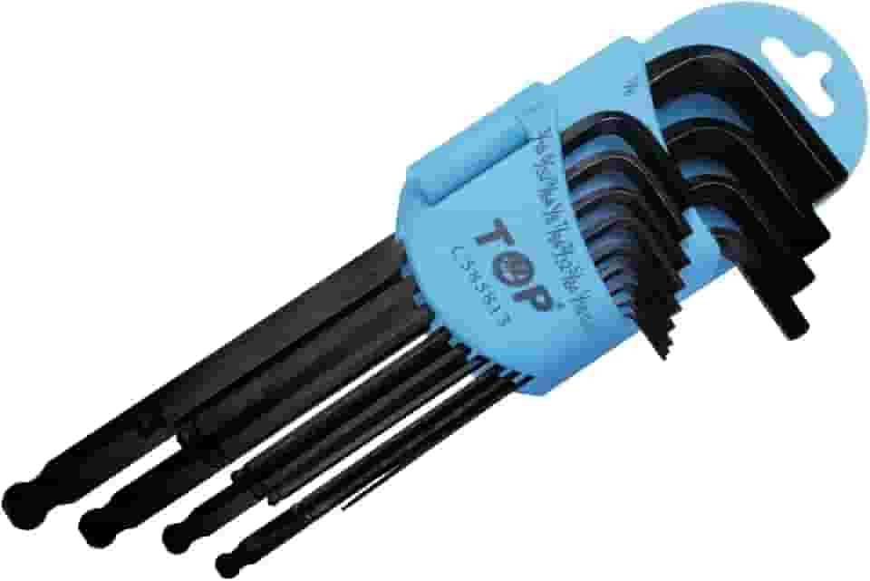 FL Feeling, Jogo de Chaves Allen Hexagonais Longas, Preto, 13 Peças, em Polegadas, com Ponta Abaulada