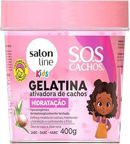 Salon Line, SOS Cachos, Gelatina Capilar Ativadora de Cachos, Kids Hidratação, Vegano - Para Cabelos Cacheados, 400 g