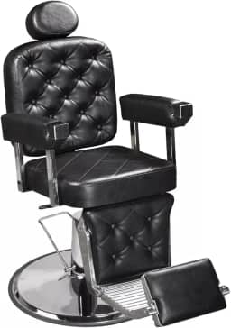 Cadeira de Barbeiro Dubai Premium Marri, Cadeira Giratória e Reclinável para Barbearia e Salão de Beleza, Design Ergonômico, Estrutura em Aço Reforçado, Estofado, Base em Metal - Preto (Marrom Café)