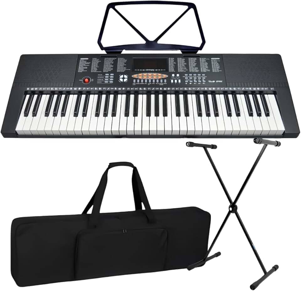 Kit Teclado Musical Iniciante Estudante 5/8 Bravo Bp100 + Capa Suporte
