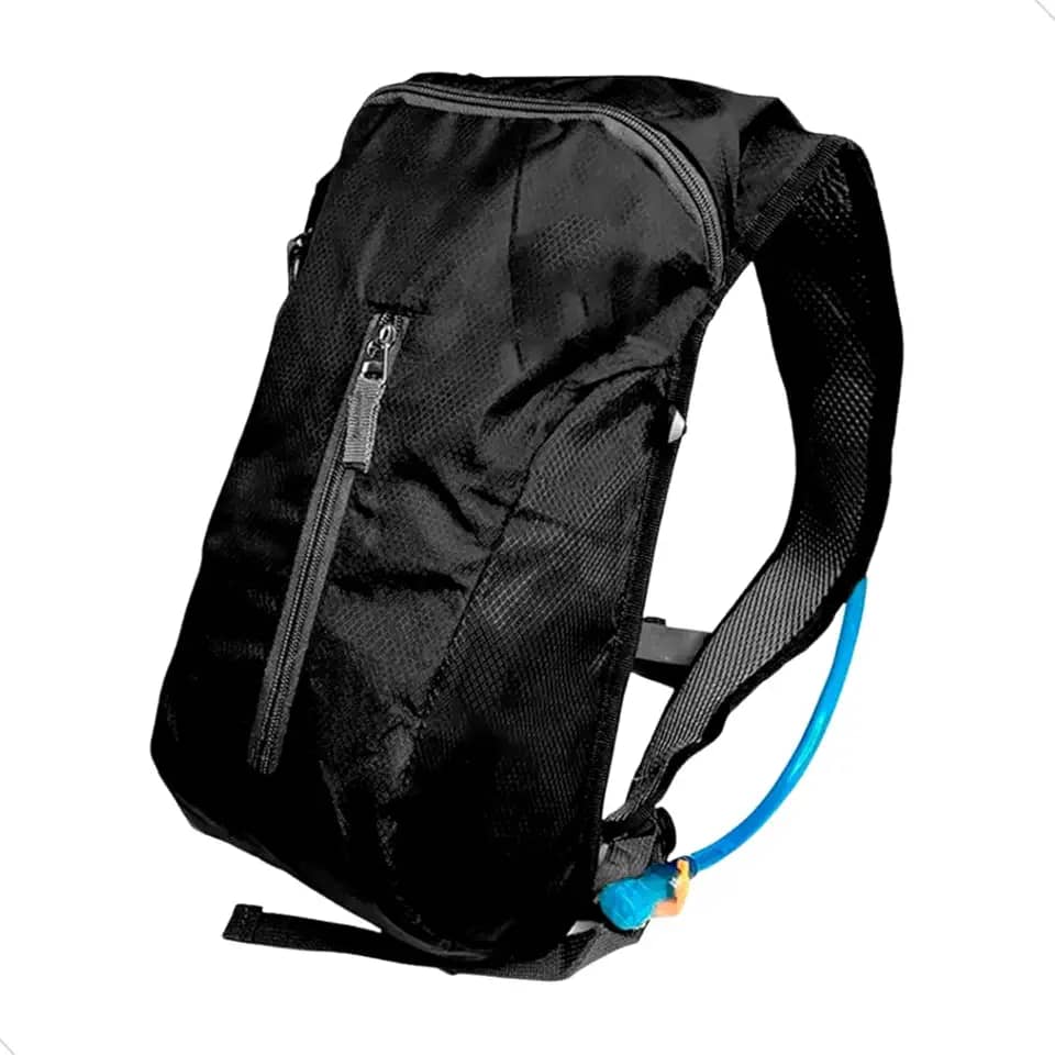 Mochila De Hidratação Impermeavel C/ Refil 2 Litros com Protecao Termica para Atletismo Bike Ciclisco Cor Preto Mundo Compras