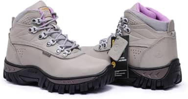 Bota Feminina Trilha em Couro Legítimo Blaqueado com Palmilha de Gel 2066