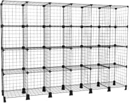 Estante Organizador Aramada Balcão de Atendimento Expositor de Loja 24 Nichos Prateleira Multiuso Preto