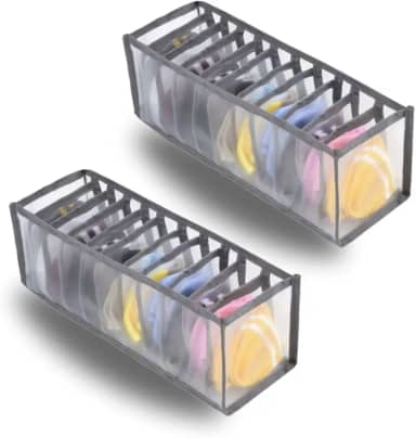 Kit 2 Colmeia Organizadora Gaveta Cueca Meia Calcinha Sutiã Lingerie Poliéster Resistente Multiuso Lavável 11 Divisórias
