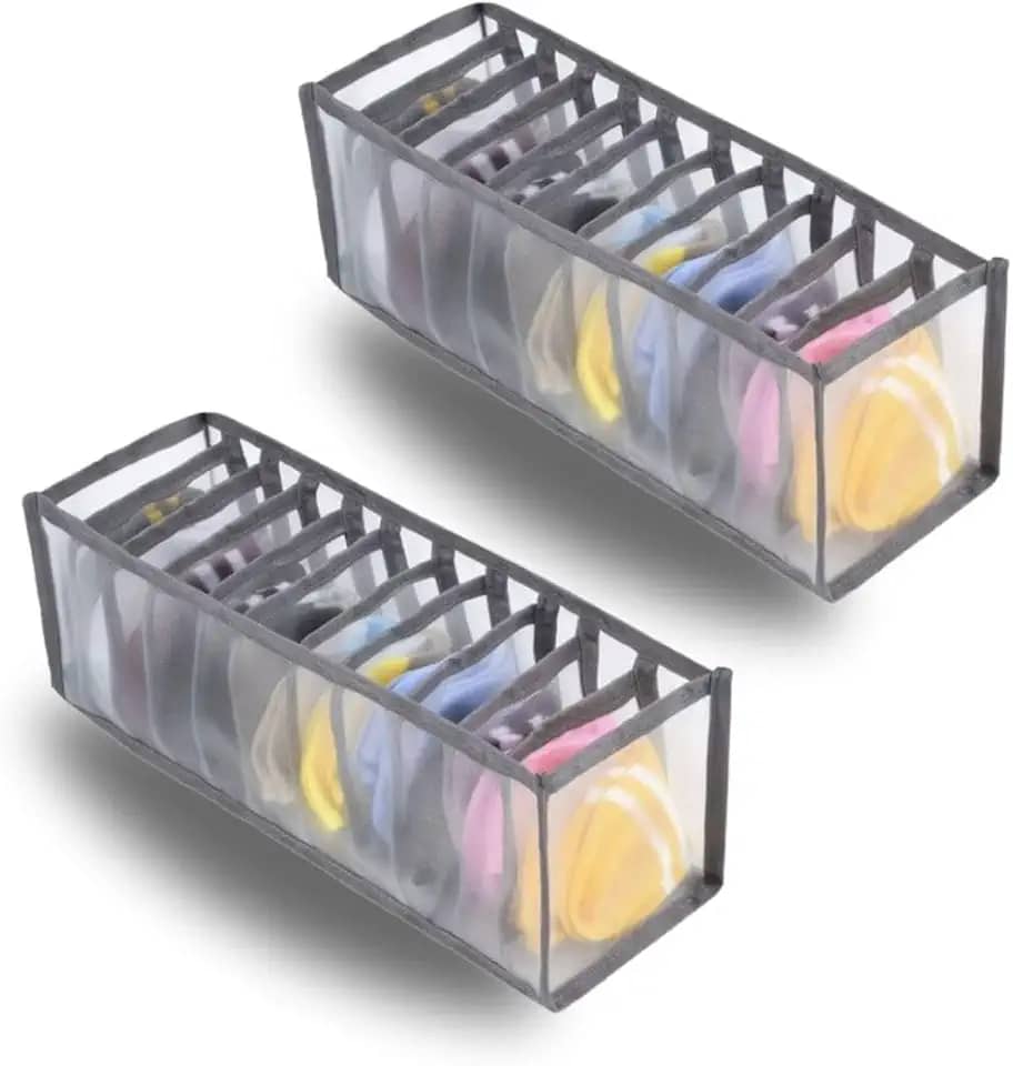 Kit 2 Colmeia Organizadora Gaveta Cueca Meia Calcinha Sutiã Lingerie Poliéster Resistente Multiuso Lavável 11 Divisórias