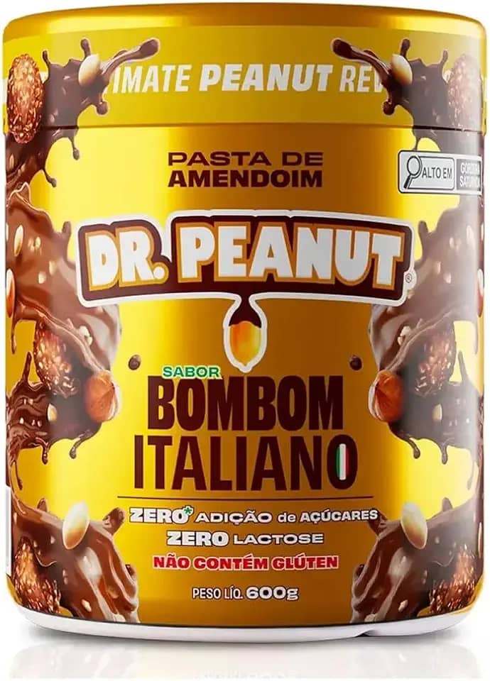 Pasta de Amendoim DR. Peanut Bombom Italiano 600G - Com Whey Protein