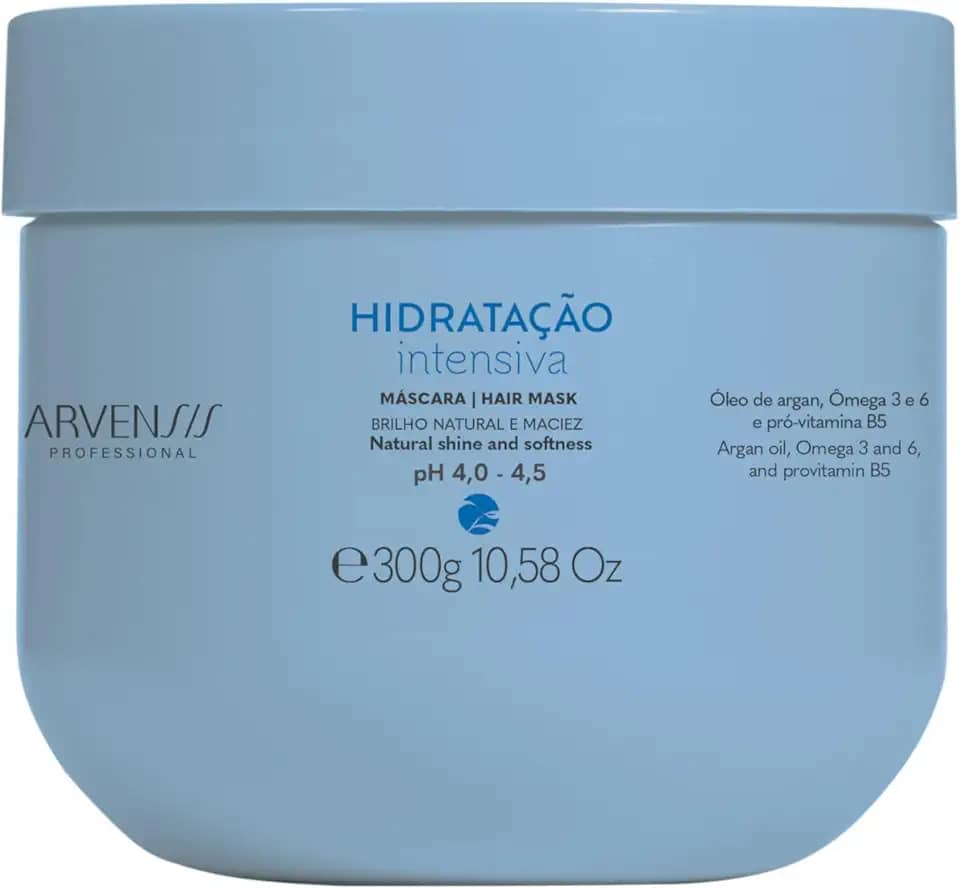 Arvensis – Máscara Capilar Hidratação Intensiva 300g | Hidratação Profunda, Brilho, Maciez, Fórmula Vegana, Para Cabelos Secos