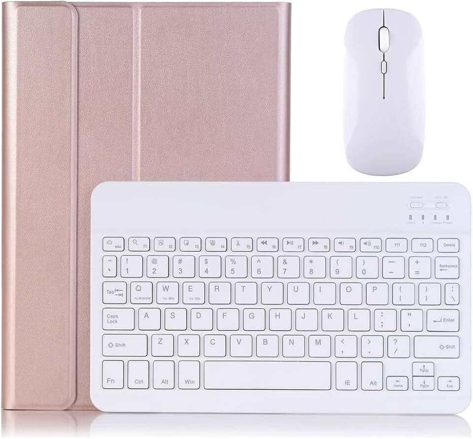 Capa Tablet + Teclado + Mouse Para iPad Pro 11 Polegadas (ouro rosa, teclado retroiluminado)