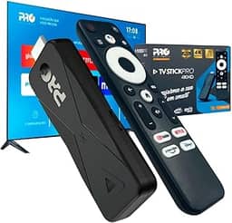 TV Stick Proeletronic 4K Ultra HD Android TV | 2GB RAM, 16GB Armazenamento, Wi-Fi 5GHz, Bluetooth, Controle Remoto com Comando de Voz Google Assistente