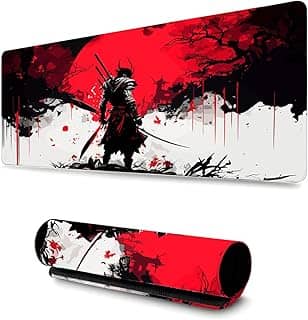 Mouse Pad Gamer Profissional Confortável Antiderrapante Escritório e Games 90x40 - Samurai